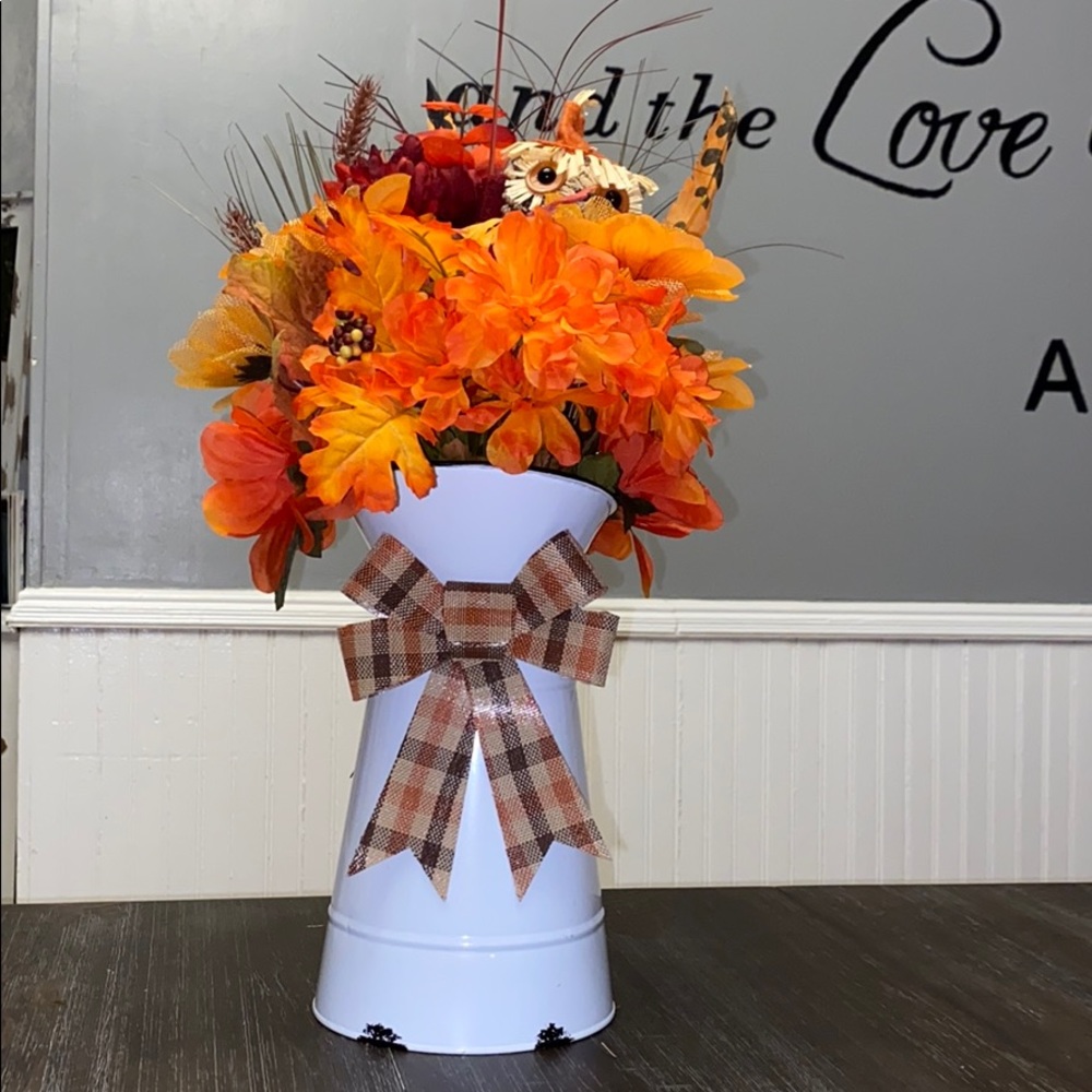 Fall Floral arrangement with owl